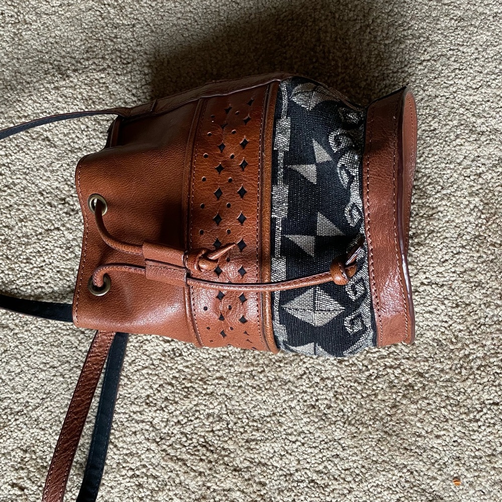 Tribal print bucket bag
